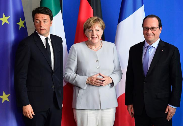 «Επίδειξη ενότητας» από Merkel, Hollande και Renzi