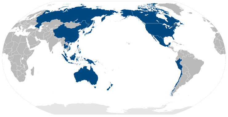 Οι χώρες-μέλη του APEC (μπλε χρώμα)