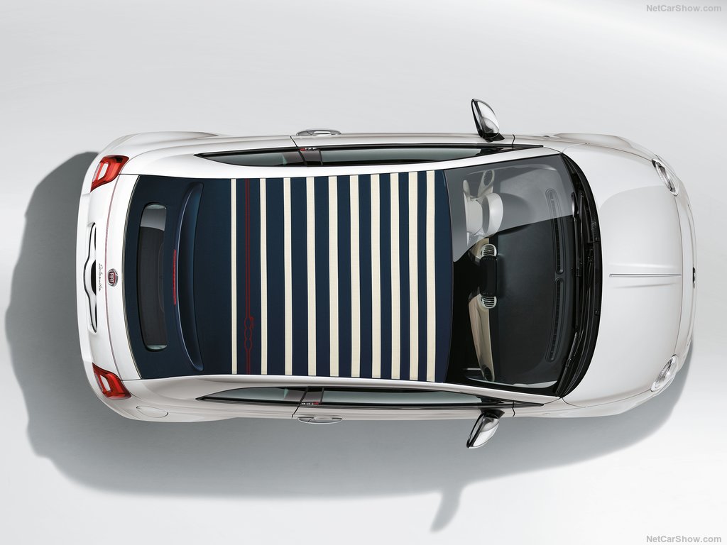 Oι ρίγες της οροφής παραπέμπουν στις ξαπλώστρες της ιταλικής Ριβιέρας.