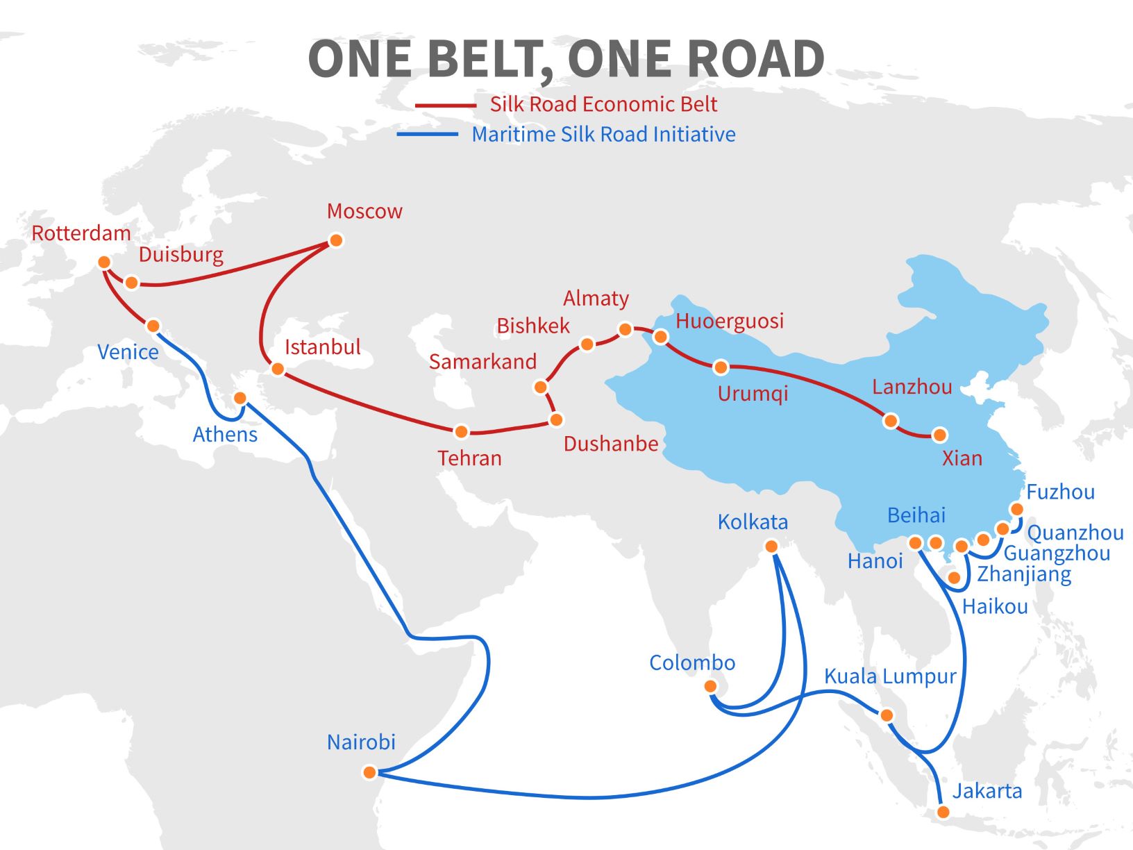 One Belt One Road Map
