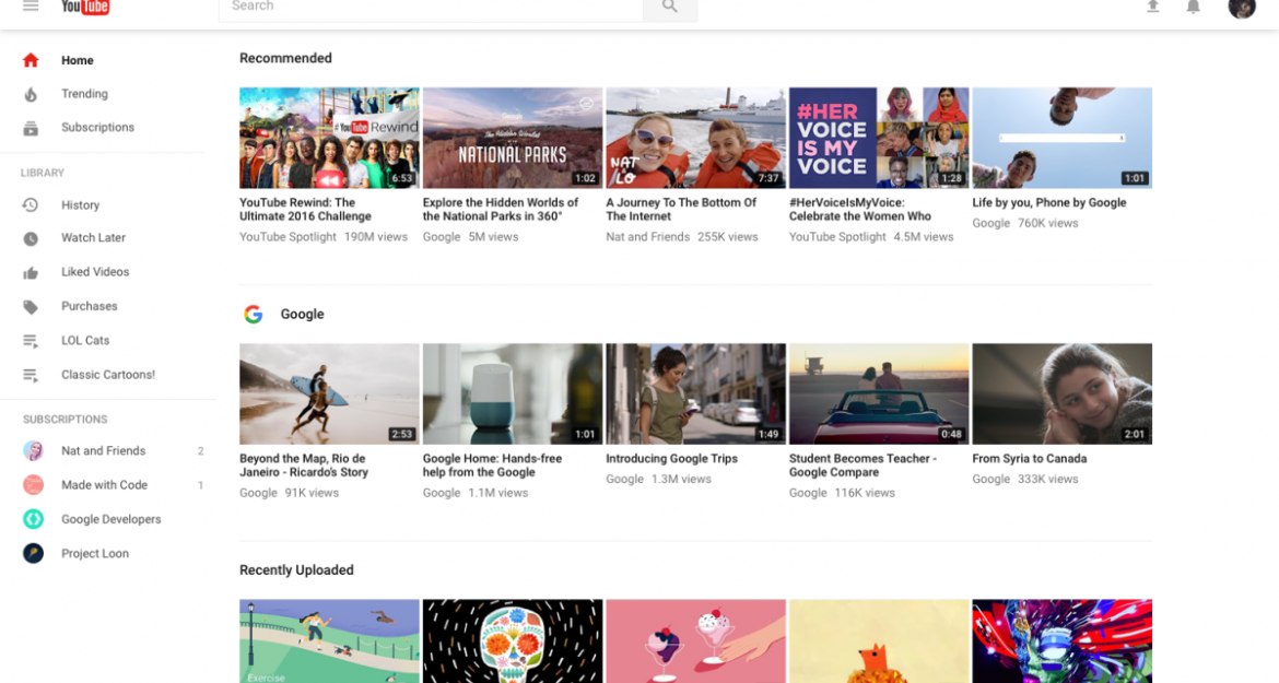 To Youtube αλλάζει όψη