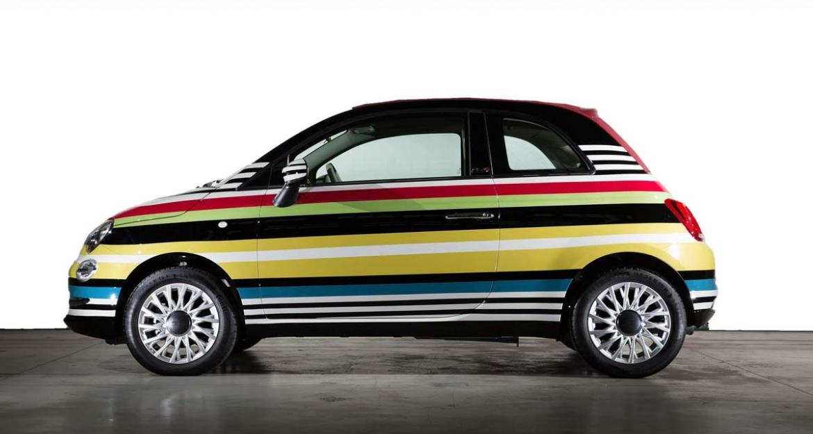 Ριγέ για καλό σκοπό το Fiat 500 (pics)