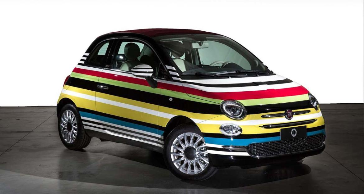 Ριγέ για καλό σκοπό το Fiat 500 (pics)