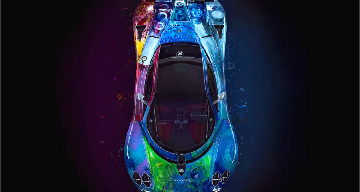 Η μετάλλαξη ενός supercar σε πολύχρωμη ζωγραφιά