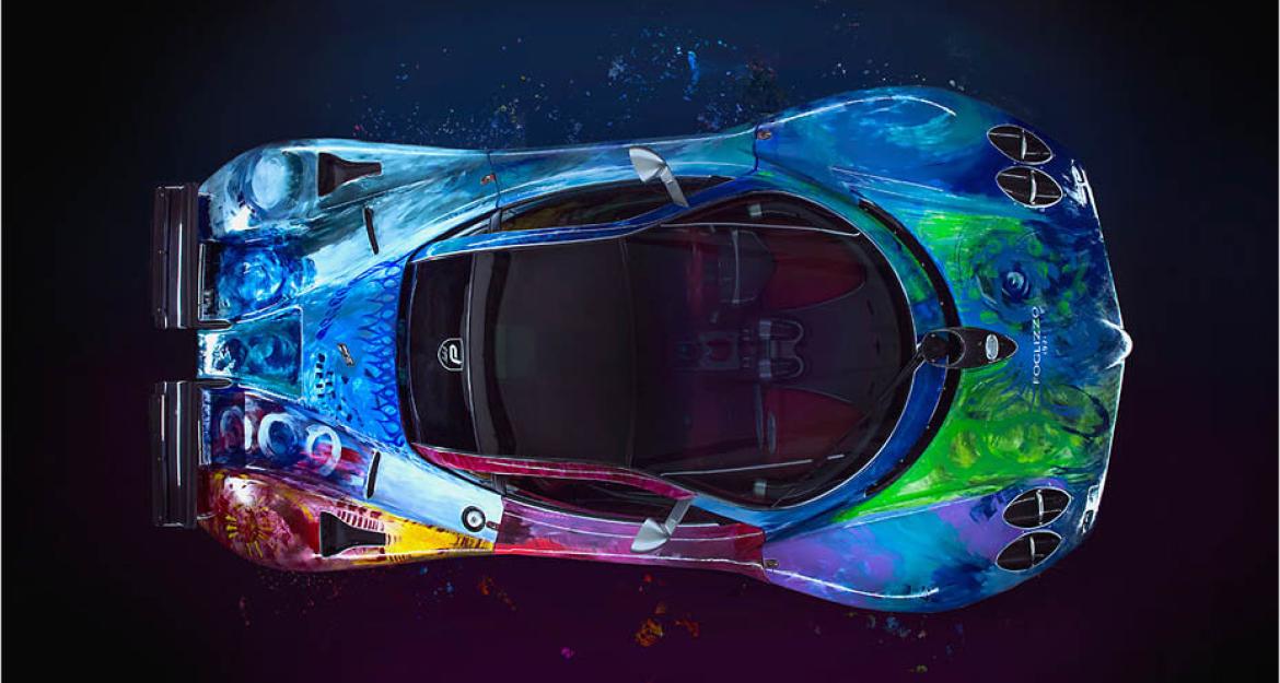 Η μετάλλαξη ενός supercar σε πολύχρωμη ζωγραφιά