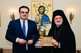 Συνάντηση Πιερρακάκη με τον Αρχιεπίσκοπο Αμερικής