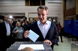 Ψήφισε ο Μητσοτάκης στις εσωκομματικές εκλογές της ΝΔ