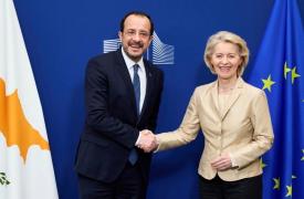 Συνάντηση Χριστοδουλίδη - Φον ντερ Λάιεν: Ικανοποίηση για την ευρωπαϊκή αλληλεγγύη στην Κύπρο