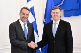 Συνάντηση Μητσοτάκη - Ντομπρόβσκις: Αξιοσημείωτη ανάκαμψη της Ελλάδας από κάθε άποψη