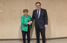 Συνάντηση Πιερρακάκη με την επικεφαλής του ΔΝΤ στην Ουάσιγκτον