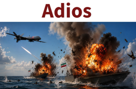 «Adios»: Πολεμική ανάρτηση από τον Τραμπ με φλεγόμενα πλοία του Ιράν