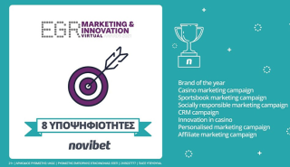 Novibet: Οκτώ Υποψηφιότητες στα EGR Marketing & Innovation Awards 2021
