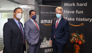 Εγκαινιάστηκαν τα γραφεία της Amazon Web Services στην Αθήνα, παρουσία Γεωργιάδη και Πάιατ