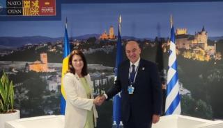 Συνάντηση Δένδια με την Σουηδή ΥΠΕΞ στο περιθώριο της Συνόδου Κορυφής του ΝΑΤΟ