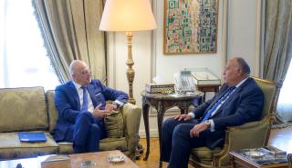 Αν. Μεσόγειος και Λιβύη στο επίκεντρο της συνάντησης Ν. Δένδια με τον Αιγύπτιο ΥΠΕΞ