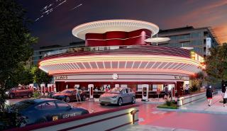 Υπερσταθμό φόρτισης αυτοκινήτων με εστιατόριο και κινηματογράφο φτιάχνει η Tesla