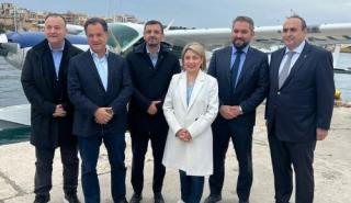 Στην πρώτη δοκιμαστική πτήση με υδροπλάνο της Hellenic Seaplanes η Χριστίνα Αλεξοπούλου