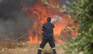 Χανιά: Σε εξέλιξη φωτιά κοντά στον ναύσταθμο της Σούδας - Μήνυμα από το 112