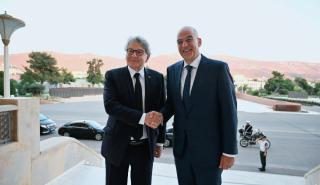 Συνάντηση Ν. Δένδια με τον επίτροπο Εσωτερικής Αγοράς της Ευρωπαϊκής Ένωσης Τιερί Μπρετόν