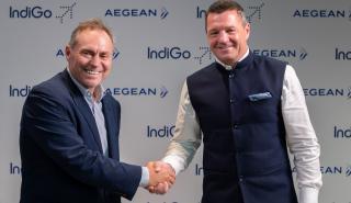 Μνημόνιο συνεργασίας IndiGo - Aegean για πτήσεις κοινού κωδικού