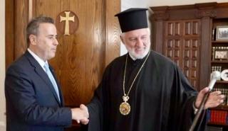 Συνάντηση του Στ. Παπασταύρου, με τον Αρχιεπίσκοπο Αμερικής Ελπιδοφόρο