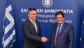 Τετ α τετ Δήμα με τον Ινδό υπουργό Εμπορίου και Βιομηχανίας