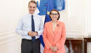 Συνάντηση Μητσοτάκη με την υποψήφια για τη θέση του γγ του ΟΗΕ Ρ. Γκρίνσπαν