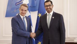 Συνάντηση Μητσοτάκη με τον υπουργό Βιομηχανίας και Προηγμένης Τεχνολογίας των ΗΑΕ