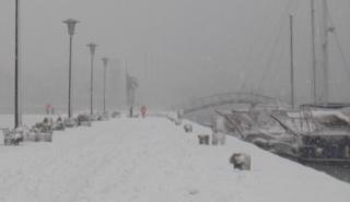 Μέχρι τη θάλασσα έφτασαν τα χιόνια σε Εύβοια και Φθιώτιδα