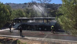 Κάηκε ολοσχερώς λεωφορείο του υπεραστικού ΚΤΕΛ Κέρκυρας