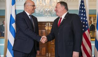 Συνάντηση Δένδια - Πομπέο: Καθαρή γραμμή απέναντι στην τουρκική προκλητικότητα