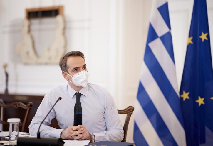 Ο πρωθυπουργός Κυριάκος Μητσοτάκης στο υπουργικό συμβούλιο
