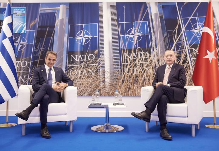 Συνάντηση Μητσοτάκη με Ερντογάν στη Σύνοδο του NATO