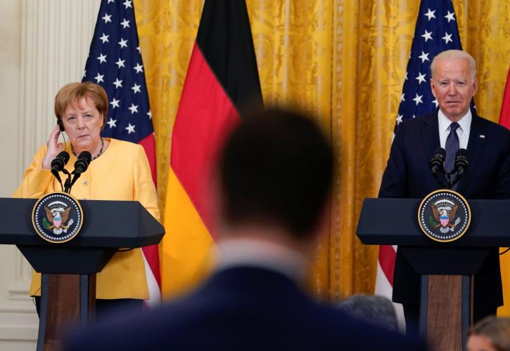 Joe Biden and German Chancellor Angela Merkel