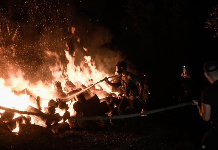 Πυρκαγιά στην Αττική: Πέρασε την Εθνική, στο ύψος της Μαλακάσας - Ολονύχτια μάχη με τη φωτιά