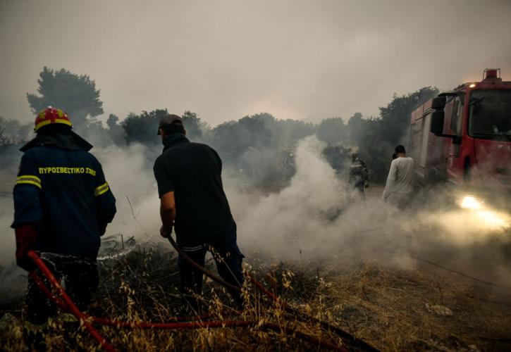 Υπό μερικό έλεγχο η πυρκαγιά σε χορτολιβαδική έκταση στην Παιανία