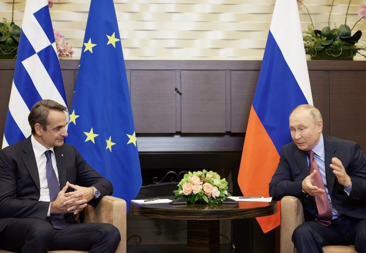 Συνάντηση Μητσοτάκη - Πούτιν: «Βαρύνοντας ο ρόλος της Ρωσίας στις περιφερειακές εξελίξεις»