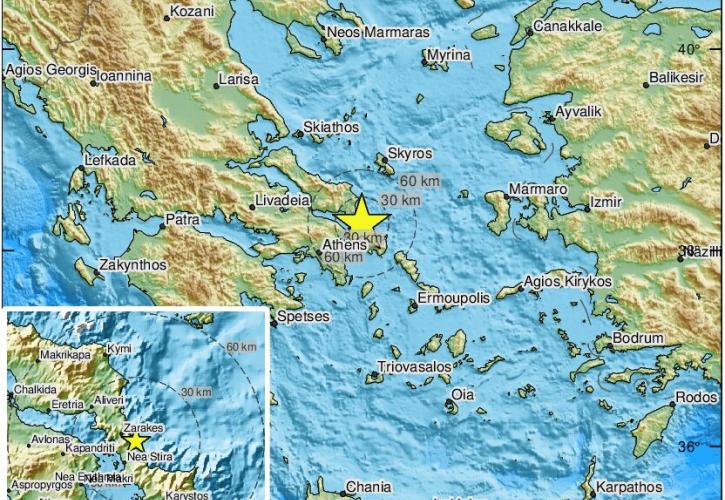 Σεισμός 5,2 Ρίχτερ στην Εύβοια - Αισθητός στην Αττική
