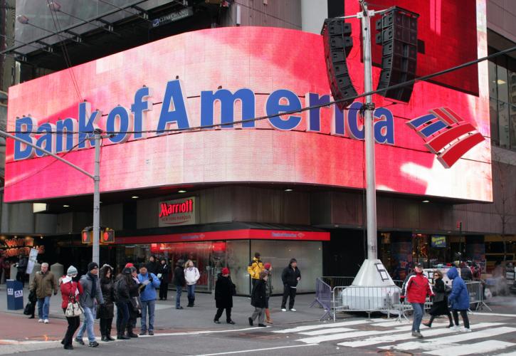 Bank of America: Πάνω από τις εκτιμήσεις κέρδη και έσοδα - Άνοδος 121% στις προβλέψεις για ζημίες