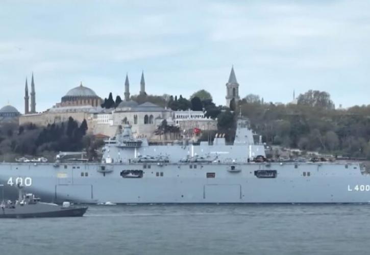 Πλώρη για Μαύρη Θάλασσα έβαλε τουρκικό «μίνι-αεροπλανοφόρο» Anadolu
