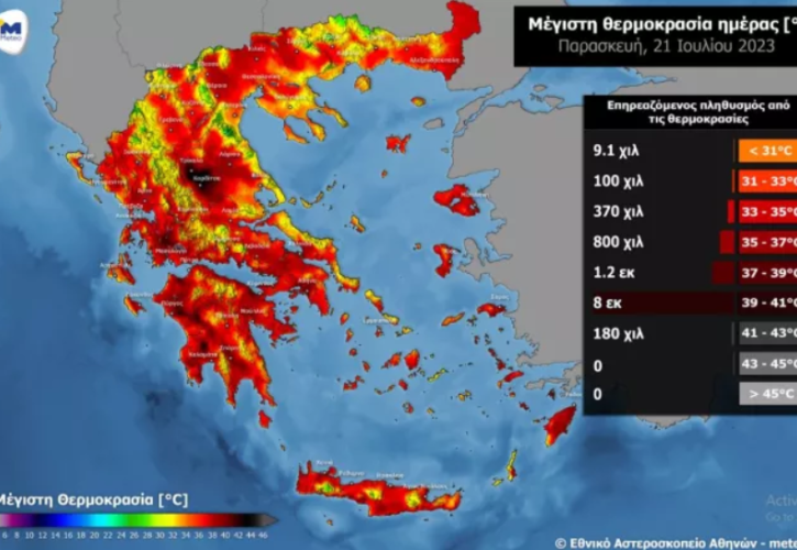 Ακραίος καύσωνας: 8 εκατ. άνθρωποι θα βιώσουν 39άρια και πάνω - SOS από Meteo