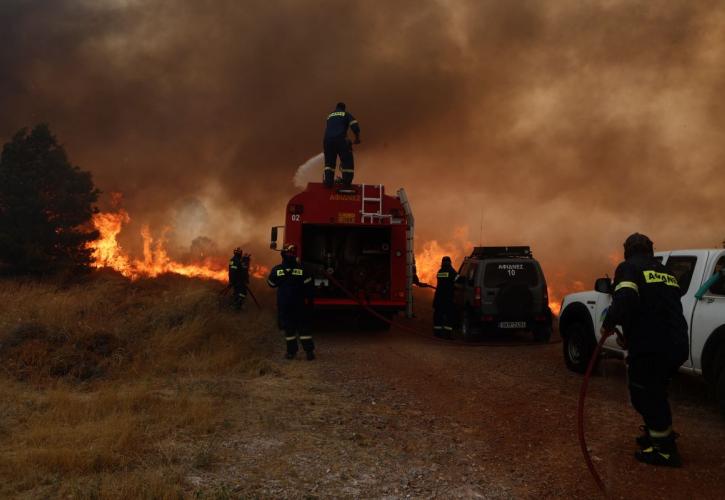 Ενισχύθηκαν οι δυνάμεις στην πυρκαγιά στον Πισσώνα Ευβοίας