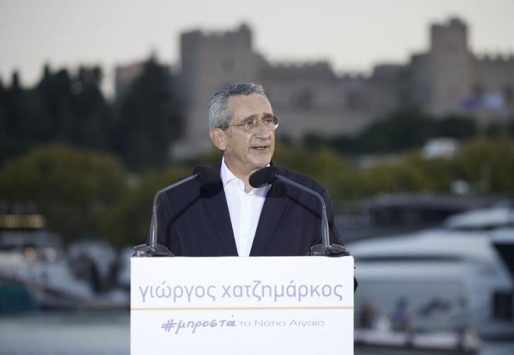Μητσοτάκης: Πεπεισμένος για την επανεκλογή του περιφερειάρχη Νοτίου Αιγαίου Γιώργου Χατζημάρκου