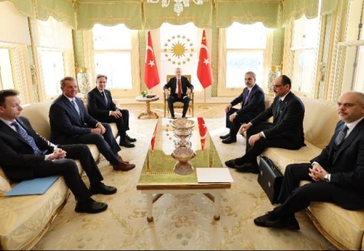 Συνάντηση Μπλίνκεν με Ερντογάν και Φιντάν