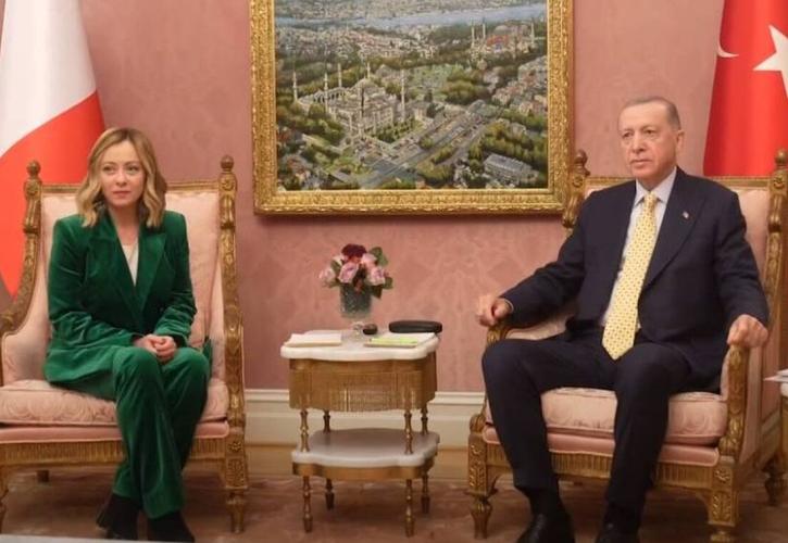 Τηλεφωνική επικοινωνία Μελόνι - Ερντογάν για Μεσανατολικό και Συρία