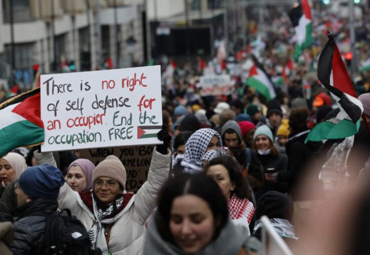 Διαδήλωση στις Βρυξέλλες για τον τερματισμό του πολέμου στη Γάζα