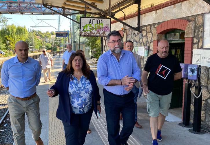 Αυτοψία Βασίλη Οικονόμου σε Άγιο Στέφανο και Κρυονέρι για τους Σιδηροδρομικούς Σταθμούς