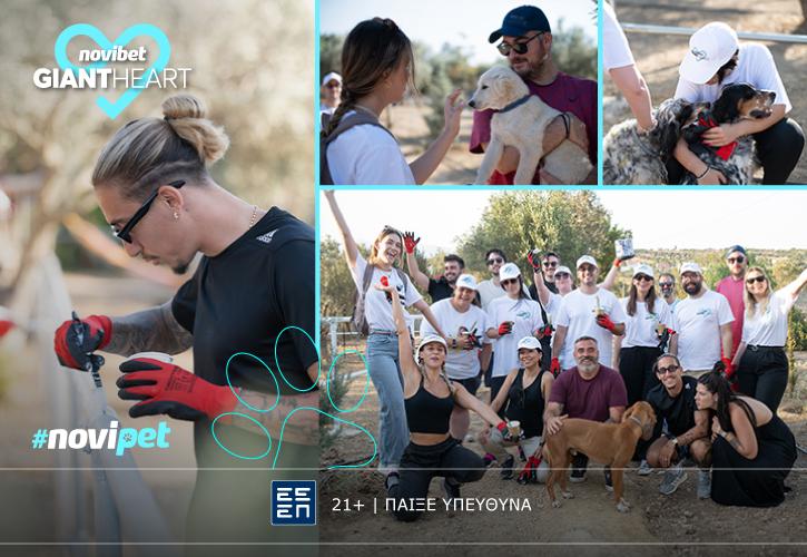 Το Giant Heart της Novibet στηρίζει το έργο του Athens Happy House για την προστασία αδέσποτων ζώων