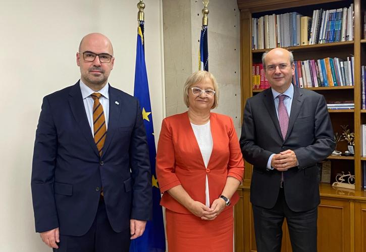 Συνάντηση Χατζηδάκη με την διευθύντρια της Eurostat και τον πρόεδρο της ΕΛΣΤΑΤ