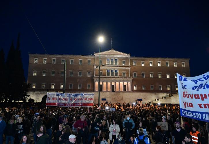 Μαζική συμμετοχή στο συλλαλητήριο για τα Τέμπη στην Αθήνα